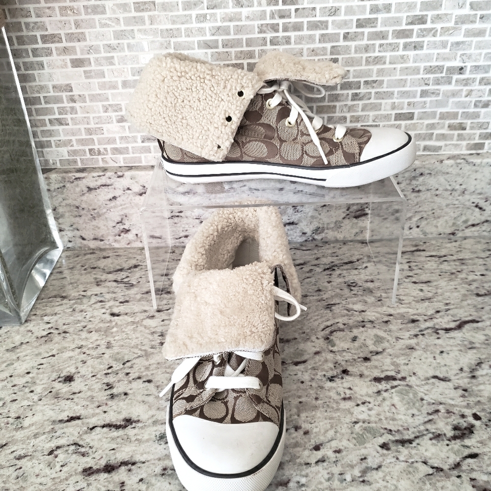 Coach Converse Style Sneaker Shoe with Shearling